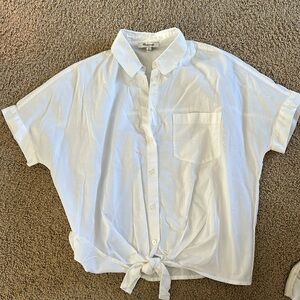 NWT Madewell Short-Sleeve Tie-Front Shirt